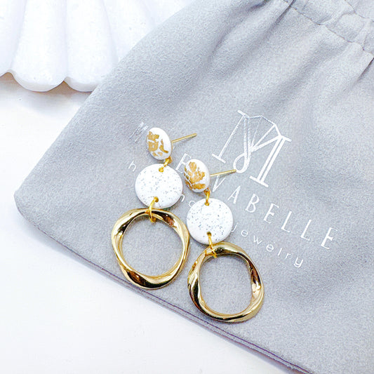 Gold Accented Double Circle Earrings