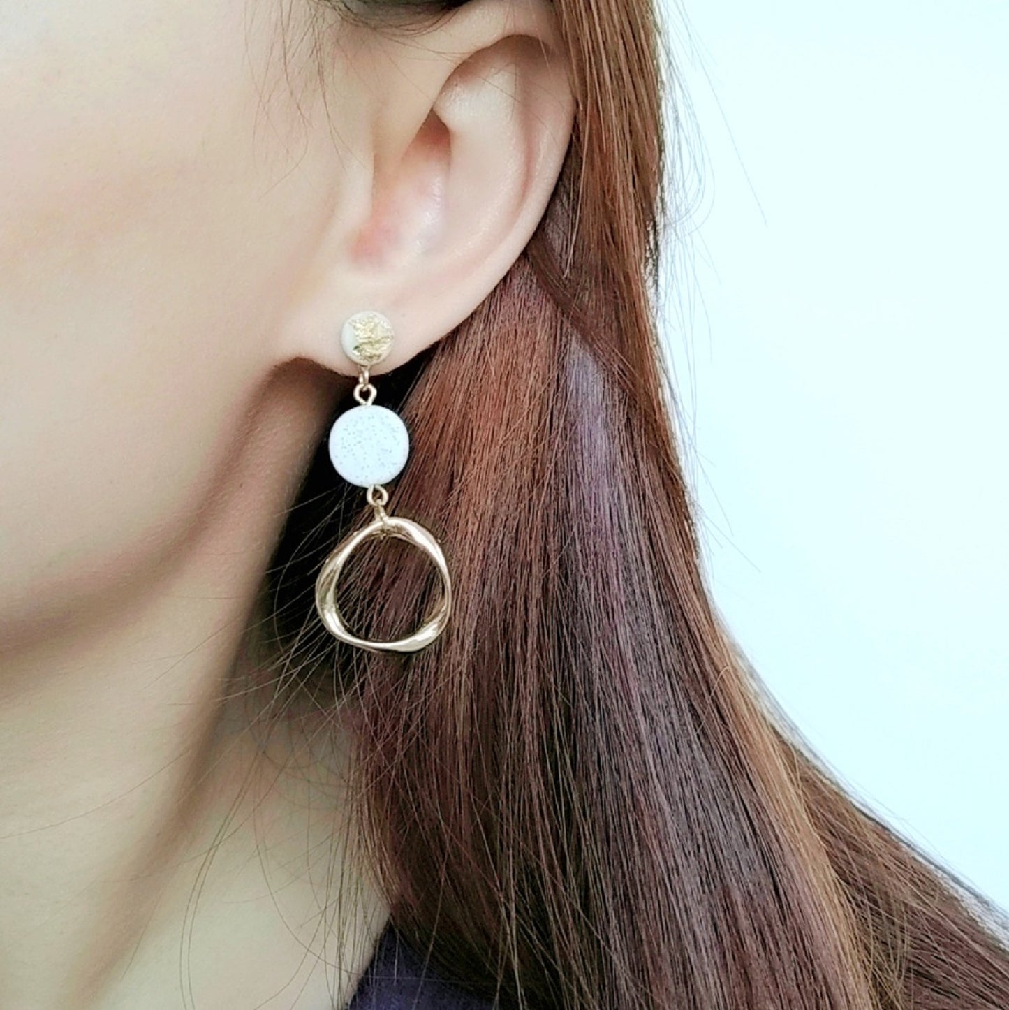 Gold Accented Double Circle Earrings