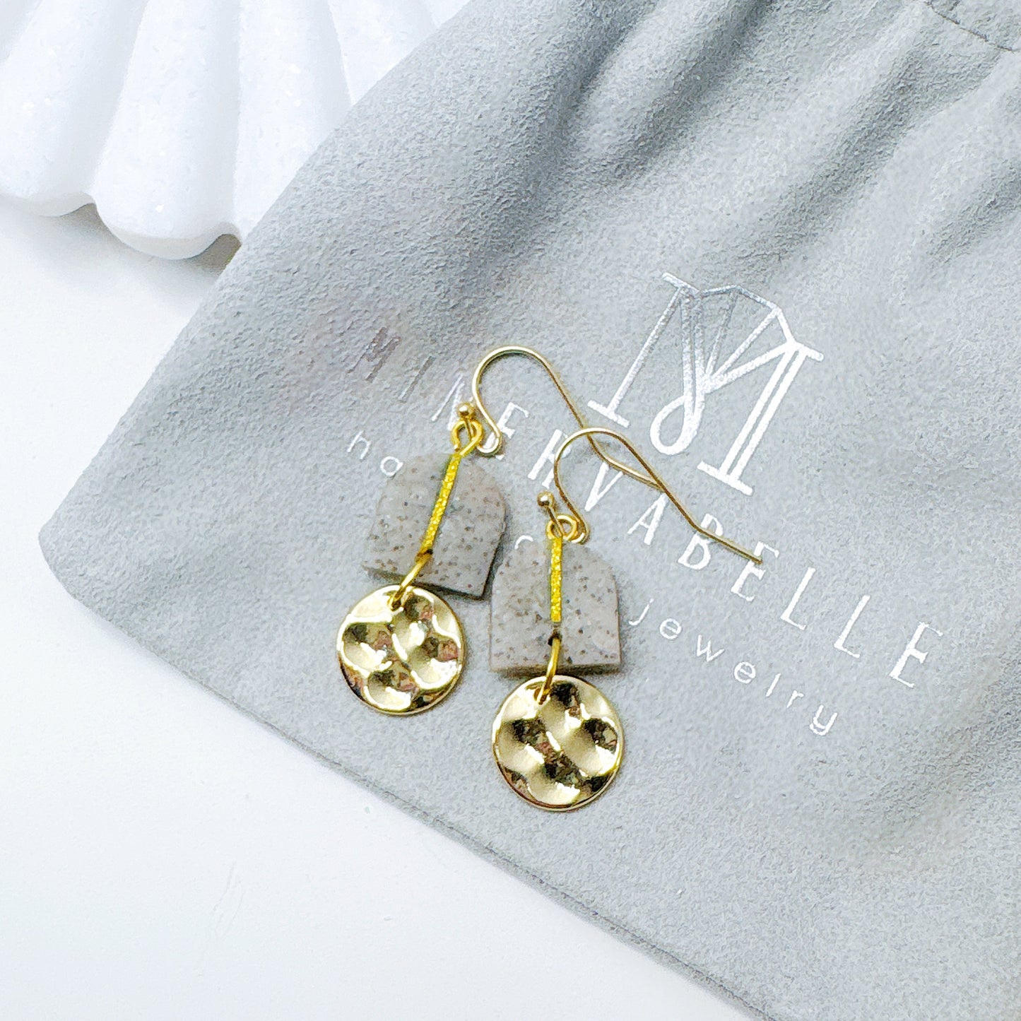 Black Half Dome Dangle Earrings – Modern Geometry Collection