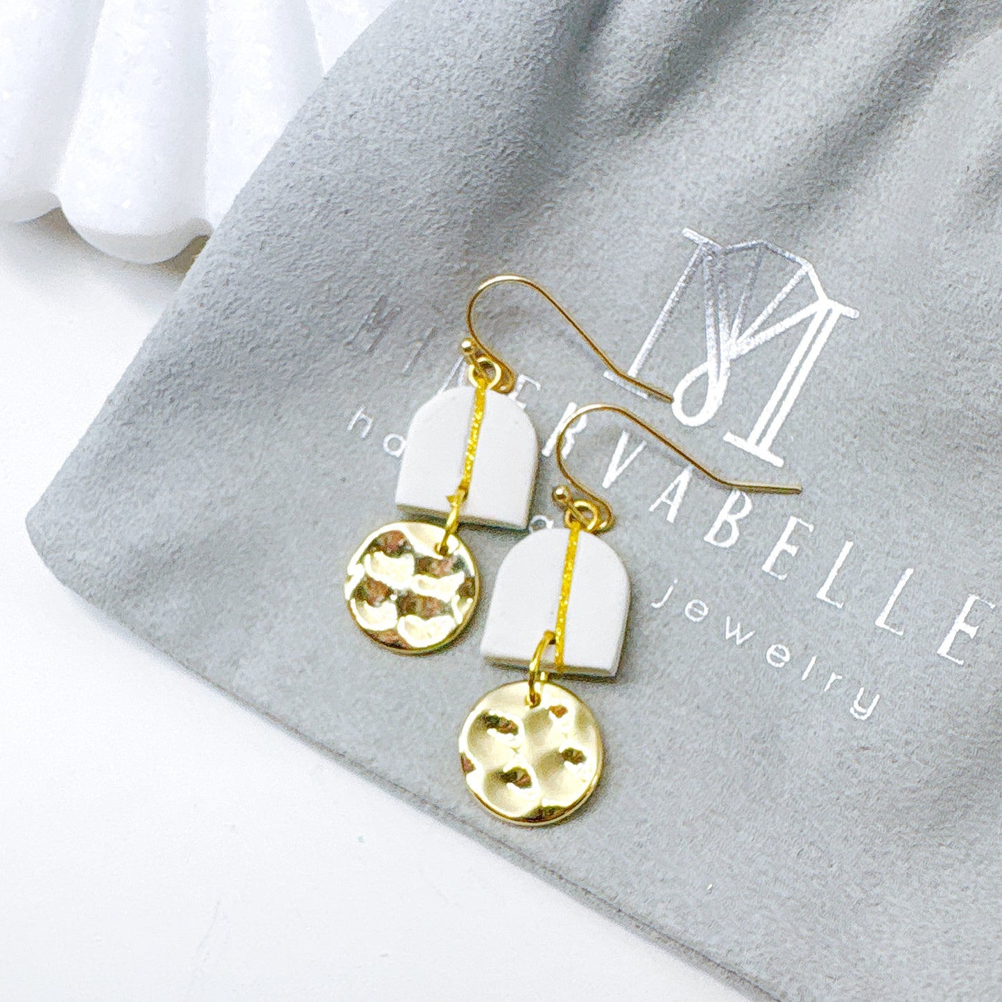 Black Half Dome Dangle Earrings – Modern Geometry Collection