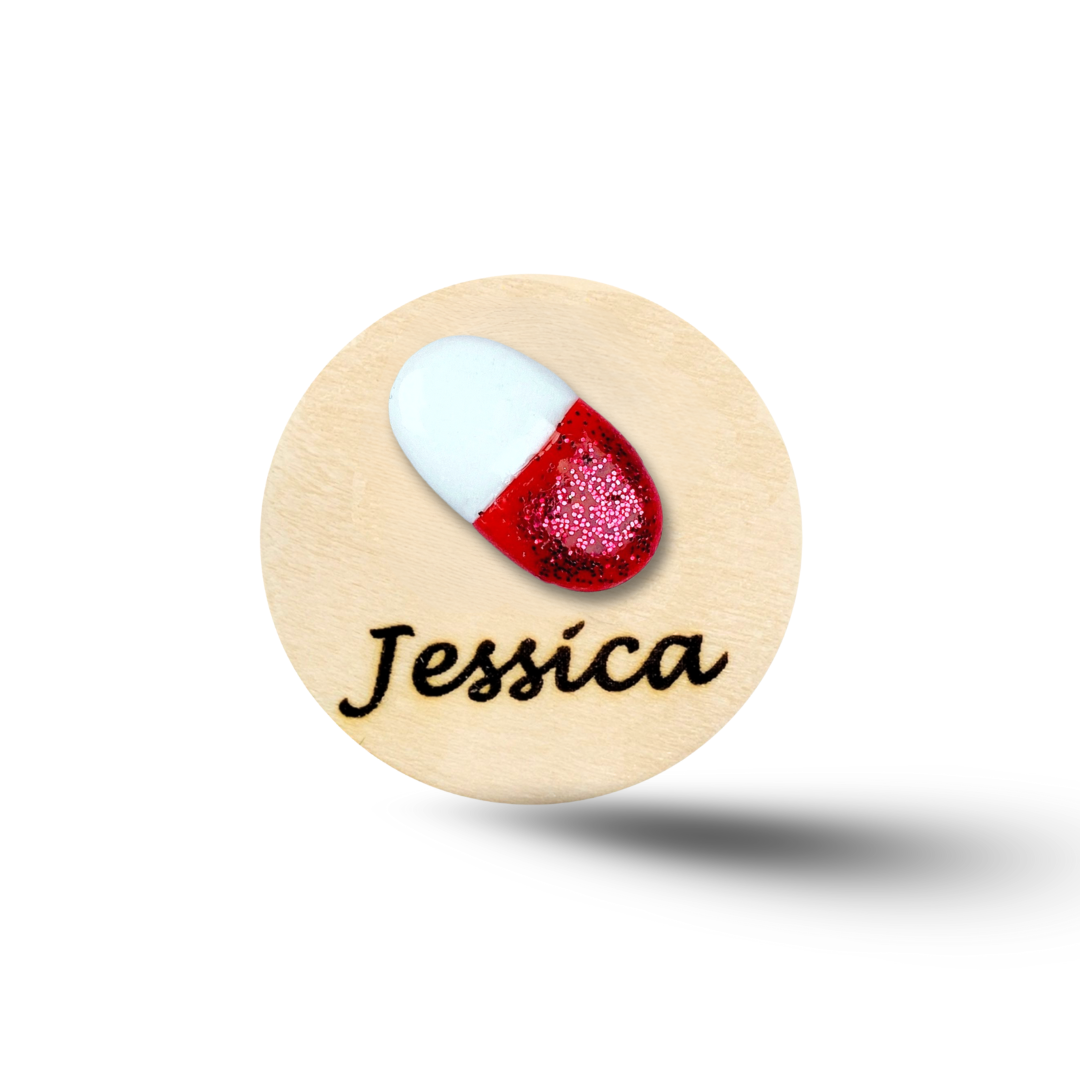 Handmade 3D Milk Bottle Obstetrics Midwife Personalized Name Badge Reel