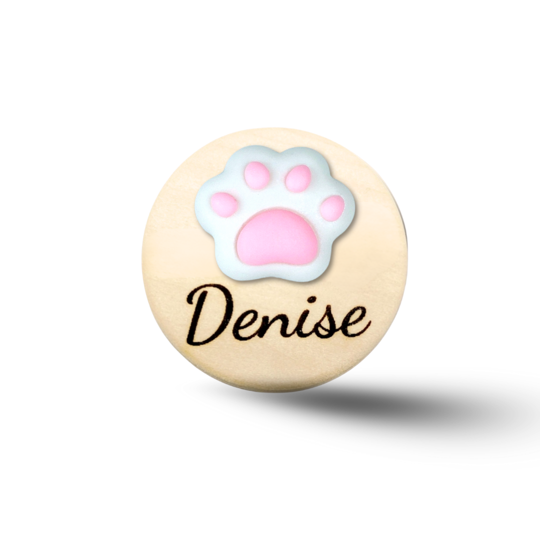 3D Brown Paw Personalized Name Badge Reel