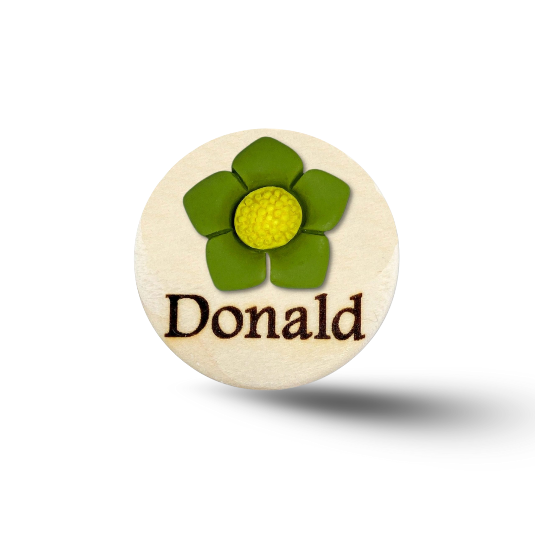 3D Morning Glory Personalized Name Badge Reel