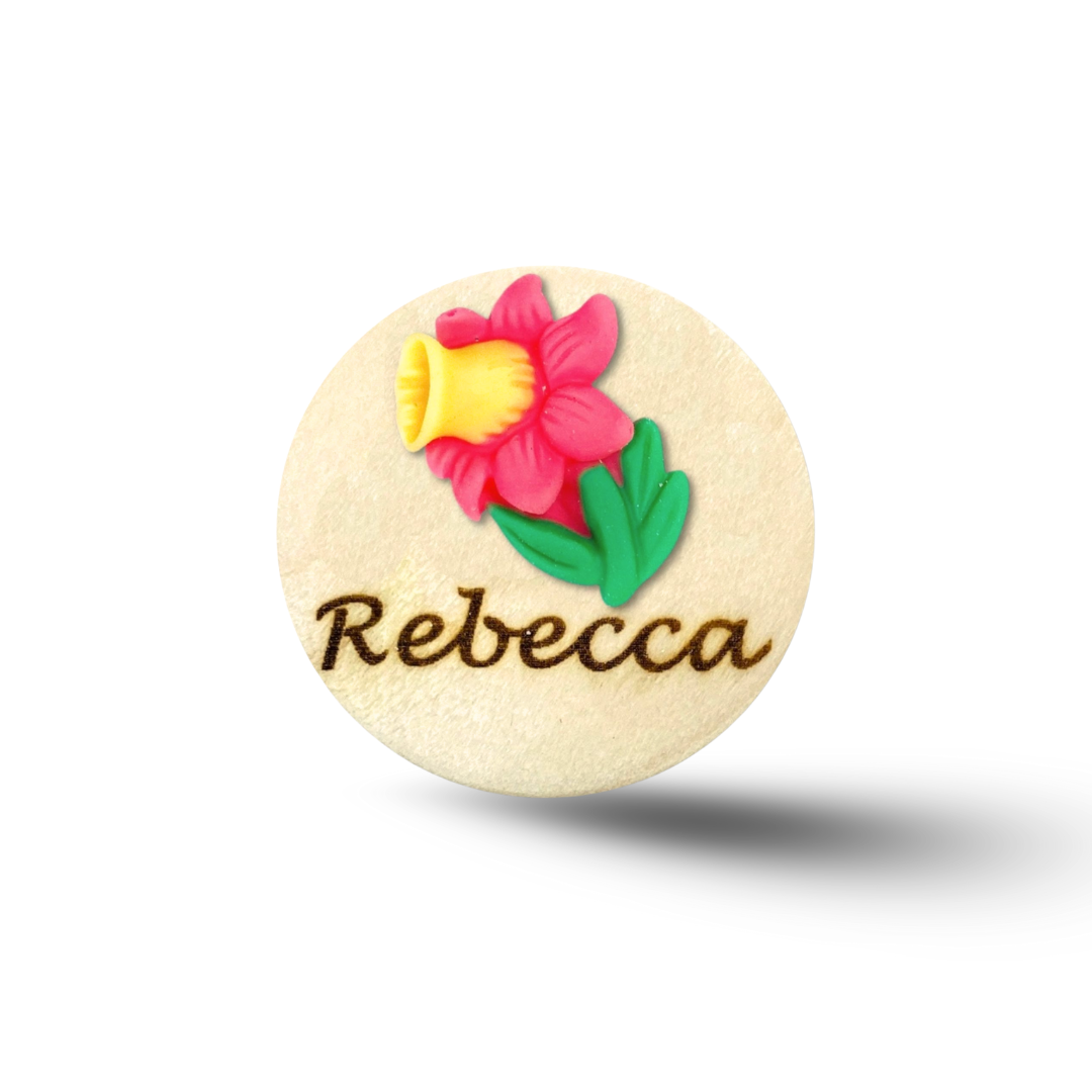 3D Morning Glory Personalized Name Badge Reel