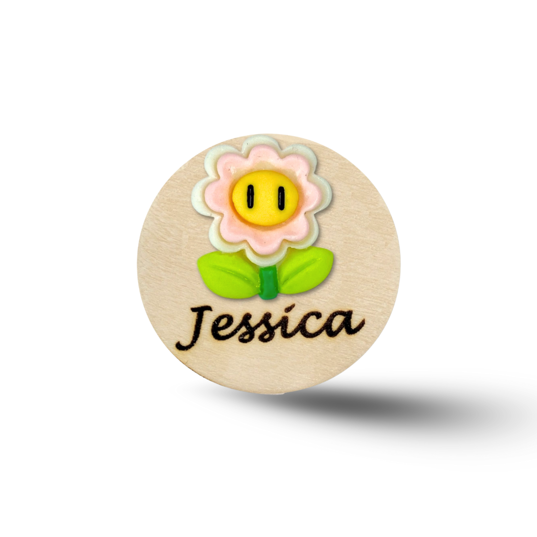 3D Morning Glory Personalized Name Badge Reel