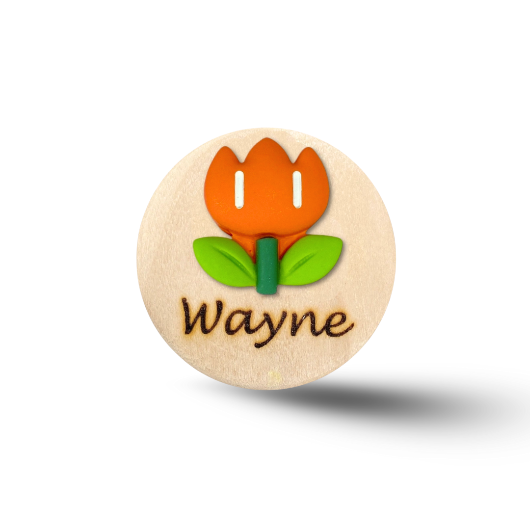 3D Morning Glory Personalized Name Badge Reel