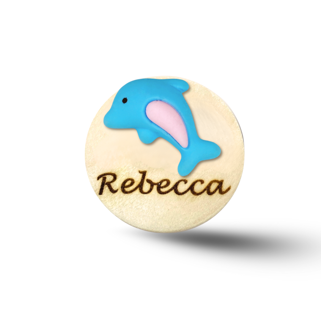 3D Blue Fish Personalized Name Badge Reel