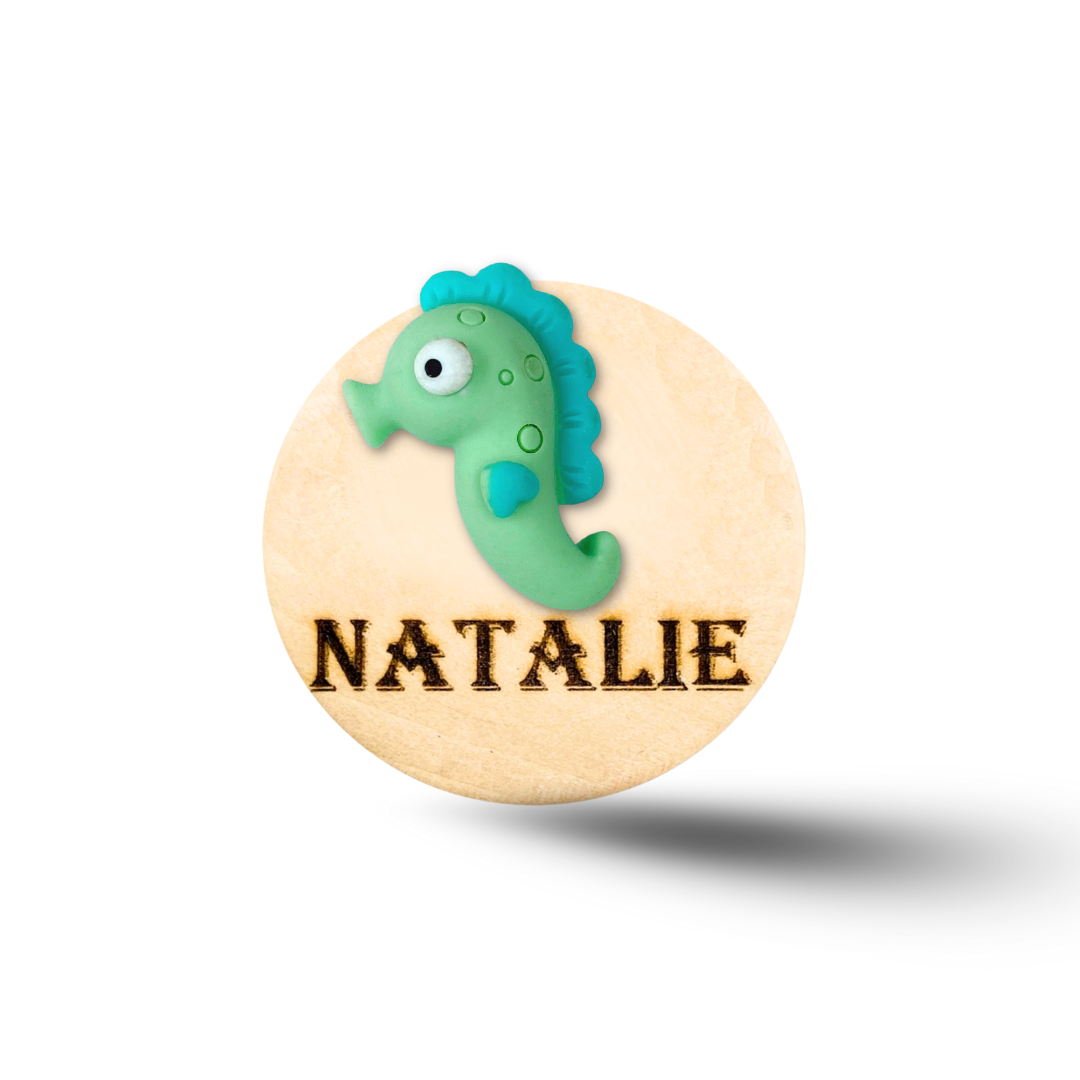 3D Blue Fish Personalized Name Badge Reel
