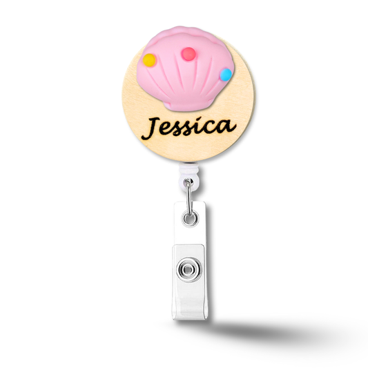 3D Shell Personalized Name Badge Reel