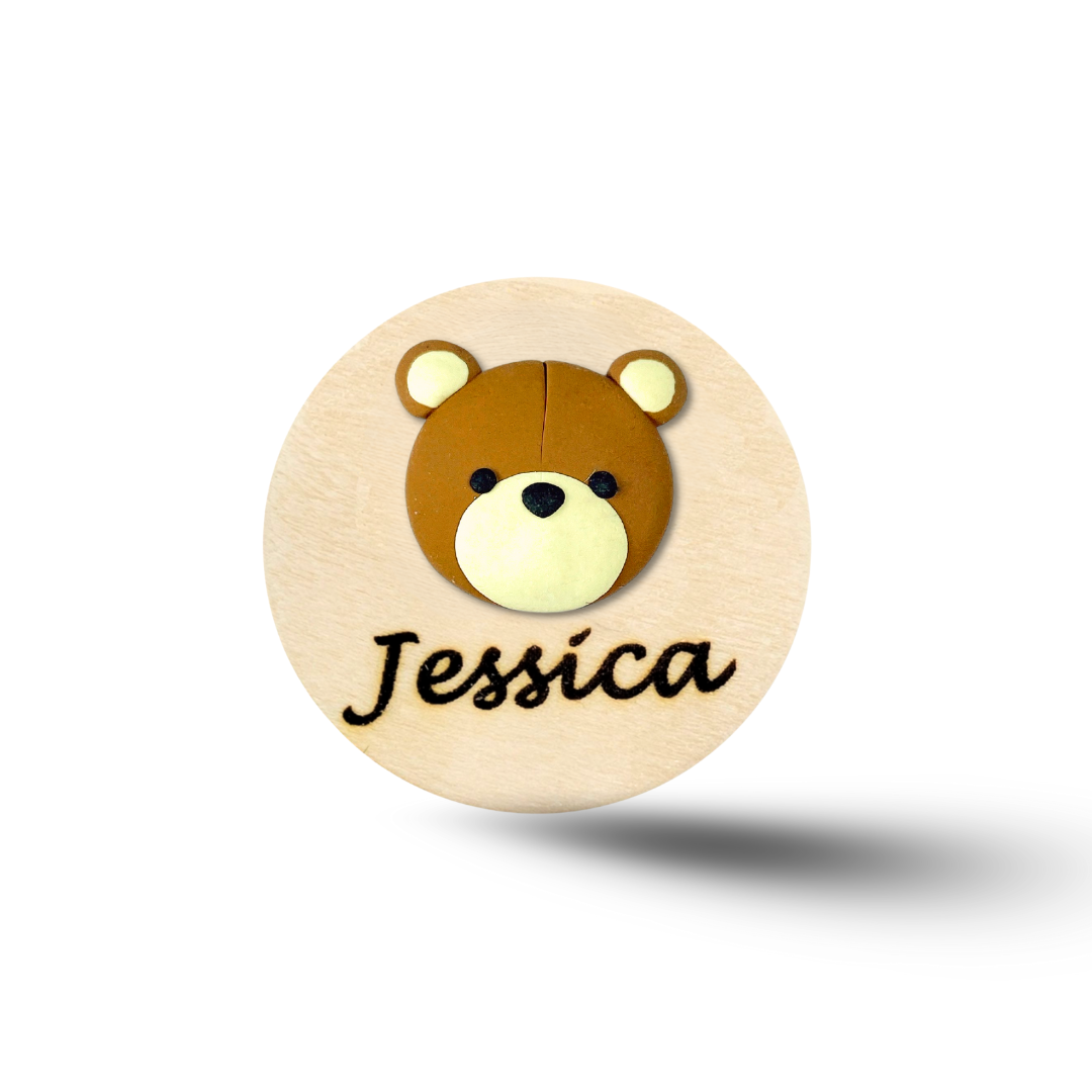 Handmade 3D Frog Personalized Name Badge Reel