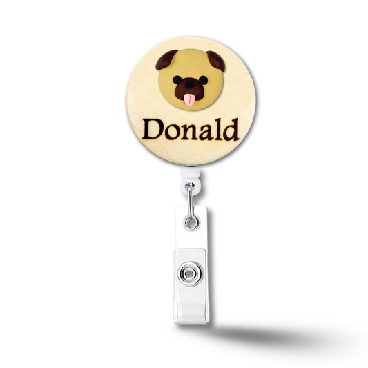 Handmade 3D Bunny Personalized Name Badge Reel