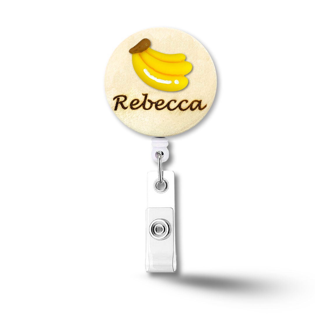 3D Banana Fruit Personalized Name Badge Reel