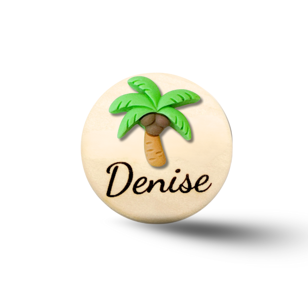 3D Coconut Tree Personalized Name Badge Reel