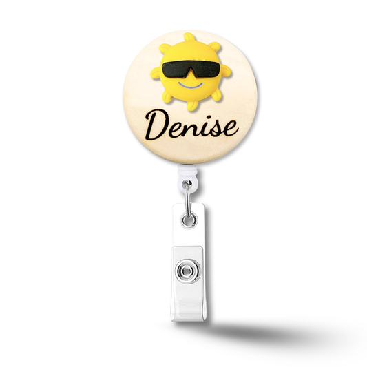3D Sun Personalized Name Badge Reel