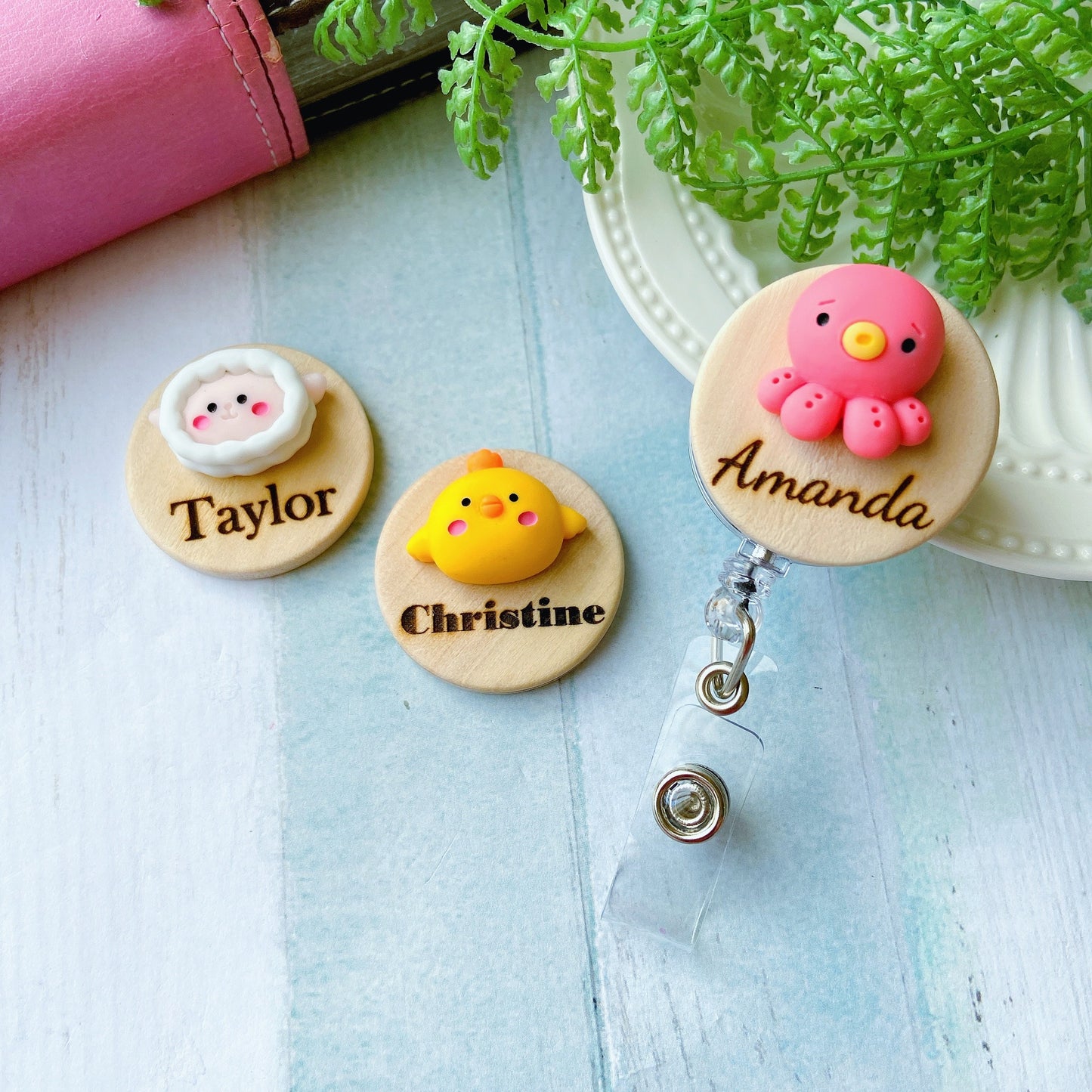3D Chick Personalized Name Badge Reel