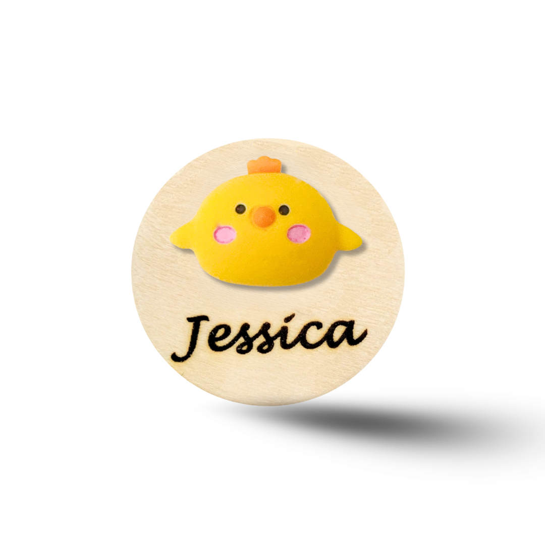 3D Chick Personalized Name Badge Reel