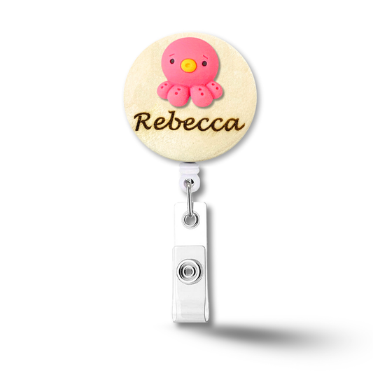 3D Octopus Personalized Name Badge Reel