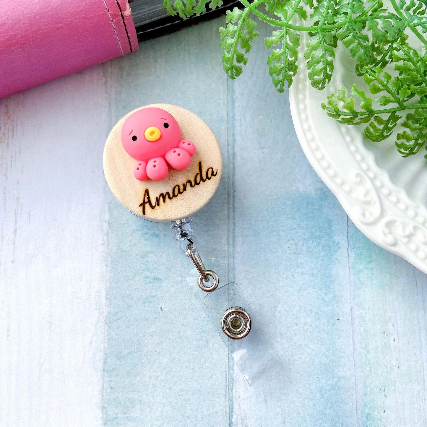 3D Chick Personalized Name Badge Reel