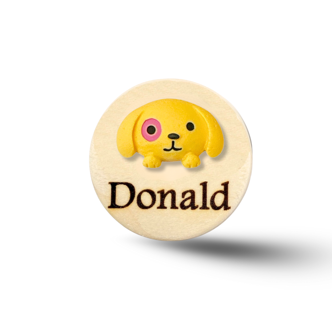 3D Brown Dog Personalized Name Badge Reel