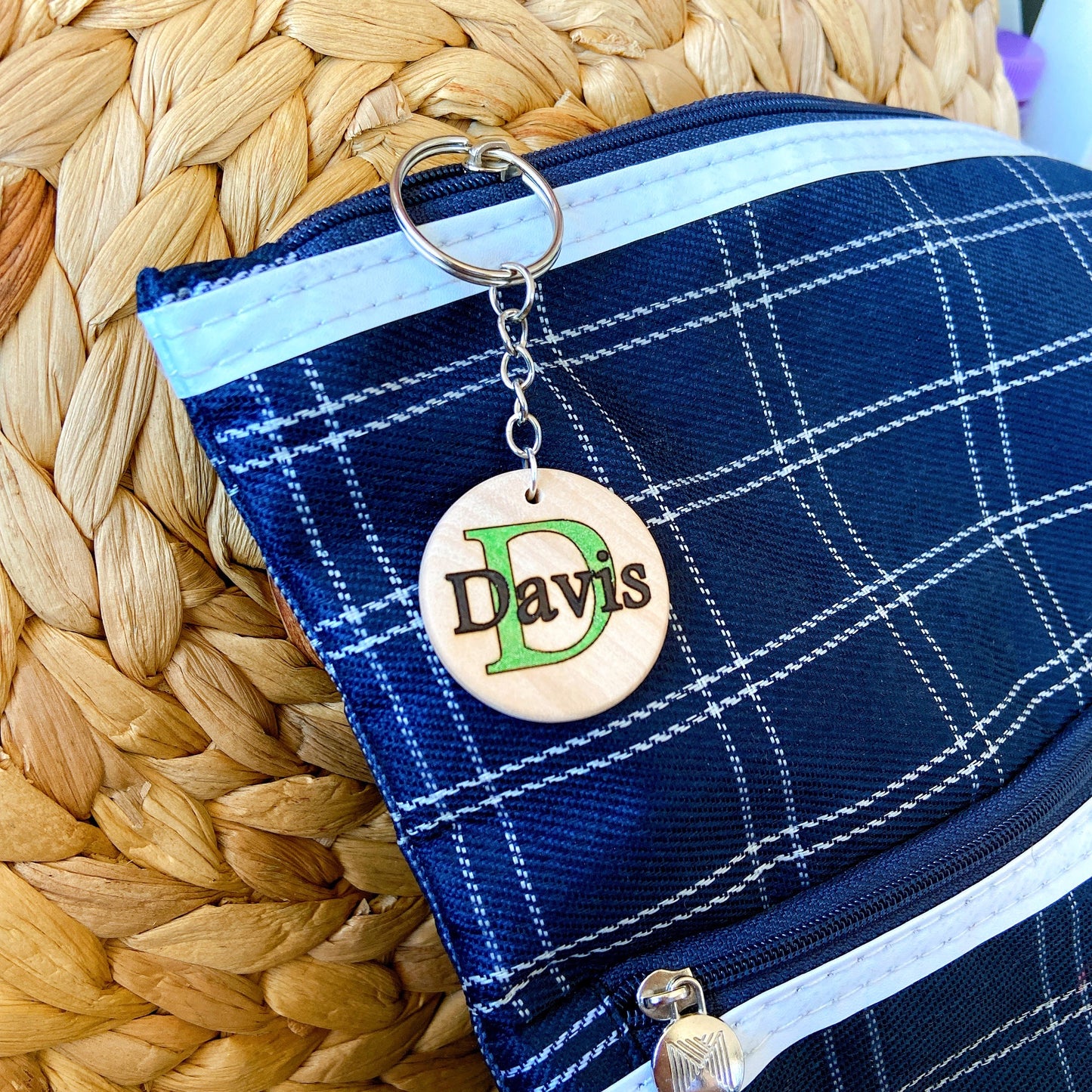 Personalised Initial Wooden Keychain