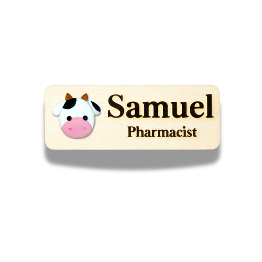 Handmade 3D Cow Personalised Name Tag