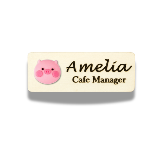 Handmade 3D Piggy Personalised Name Tag