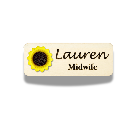 3D Sunflower Floral Personalized Name Tag