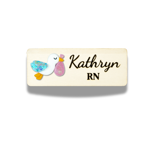 Handmade 3D Stock Obstetrics Midwife Personalised Name Tag