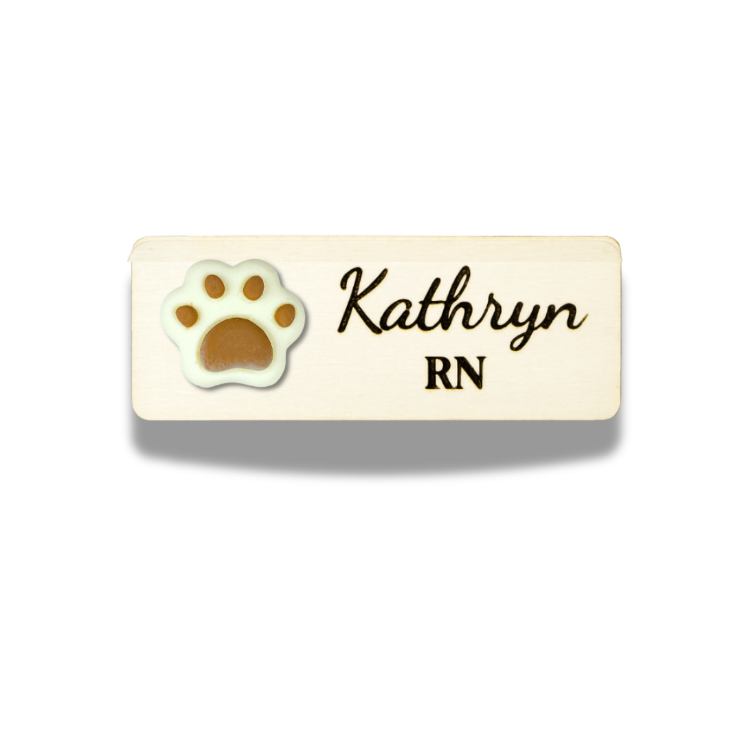 3D Animals Brown Paw Personalised Name Tag