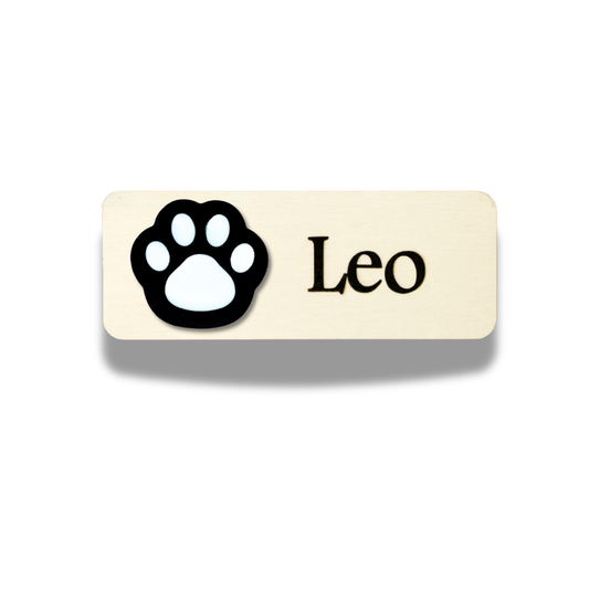 3D Animals White Paw Personalised Name Tag