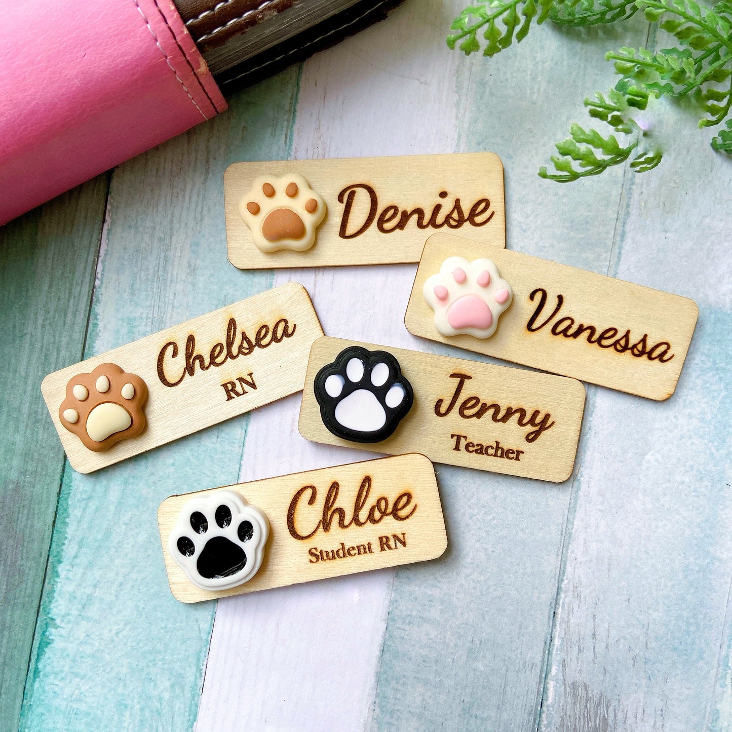 3D Animals Brown Paw Personalised Name Tag