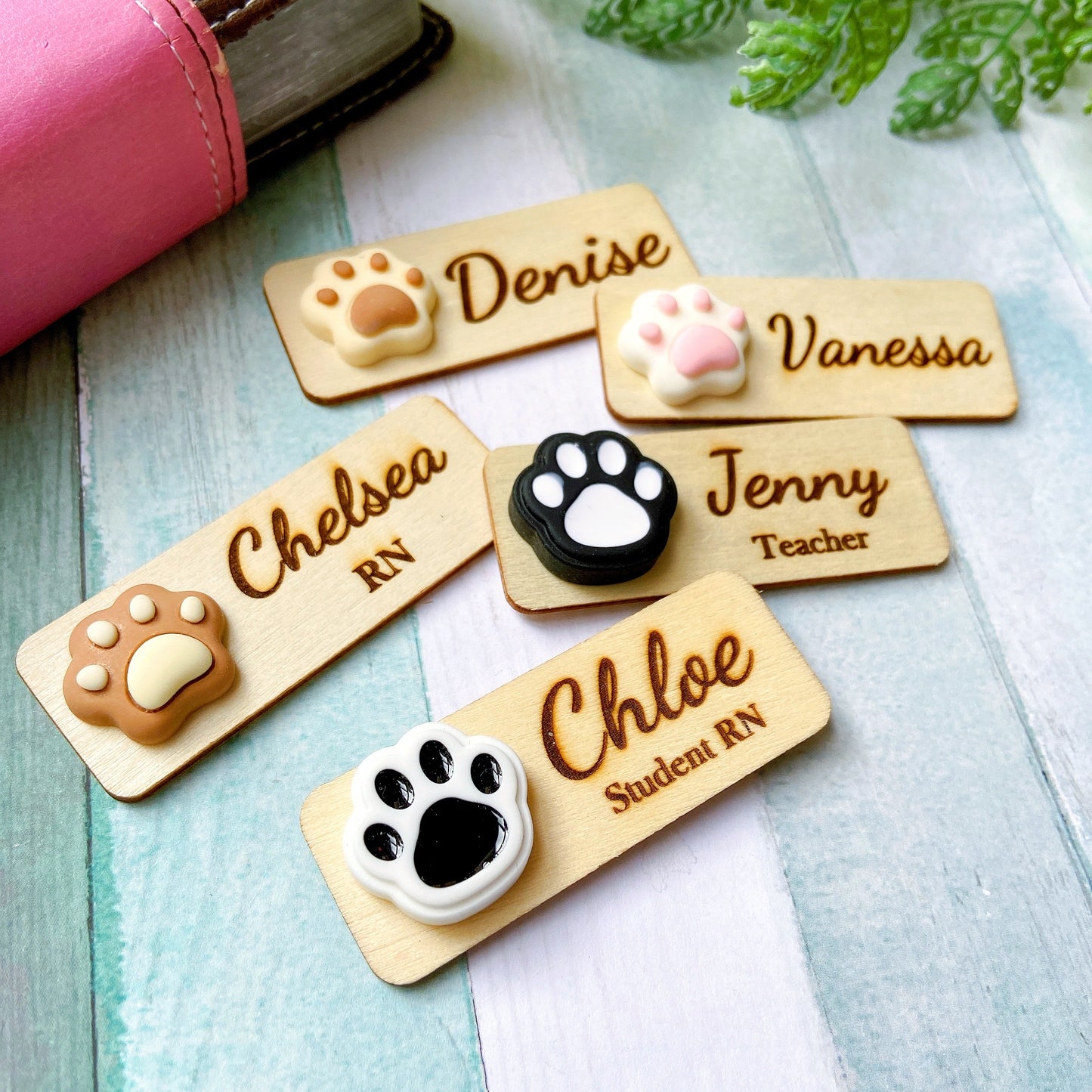 3D Animals Brown Paw Personalised Name Tag