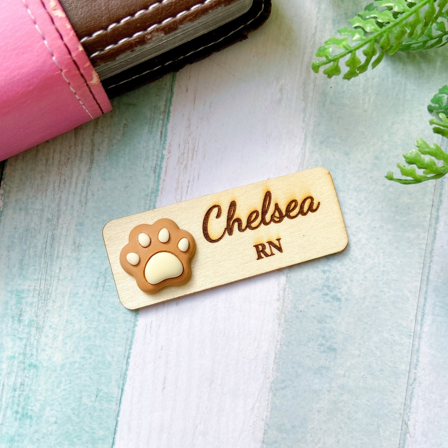 3D Animals Brown Paw Personalised Name Tag