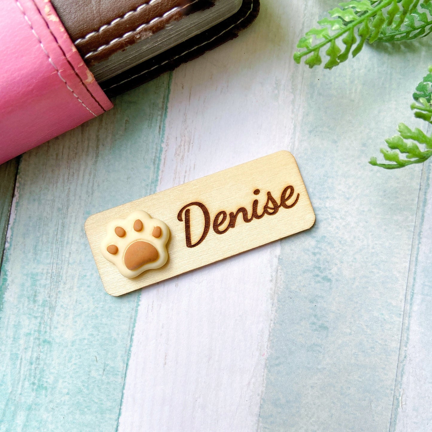 3D Animals Brown Paw Personalised Name Tag
