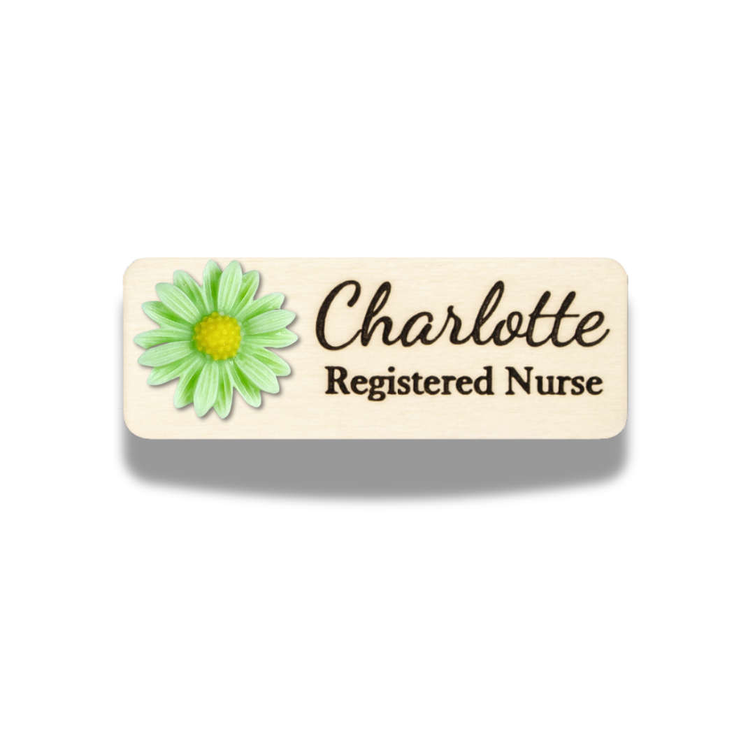 Yellow Chrysanthemum Flower Personalized Name Tag
