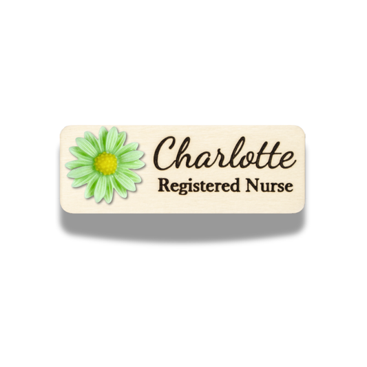 Mint Green Chrysanthemum Flower Personalized Name Tag