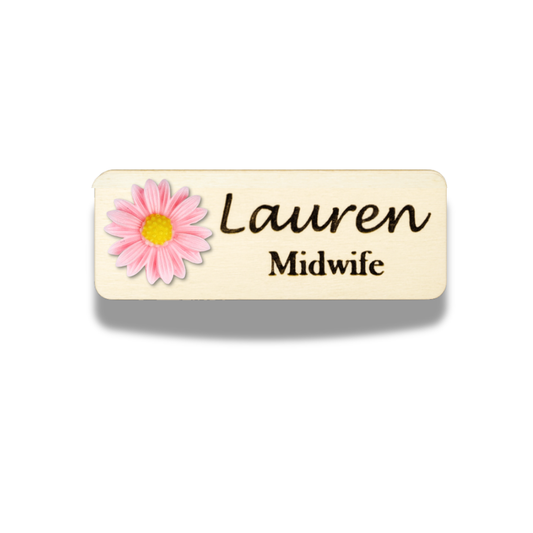 Light Pink Chrysanthemum Flower Personalized Name Tag