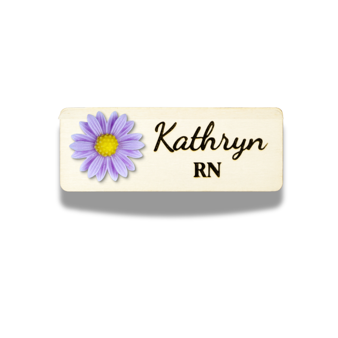 Yellow Chrysanthemum Flower Personalized Name Tag