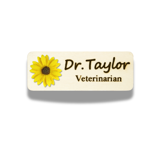 Yellow Chrysanthemum Flower Personalized Name Tag