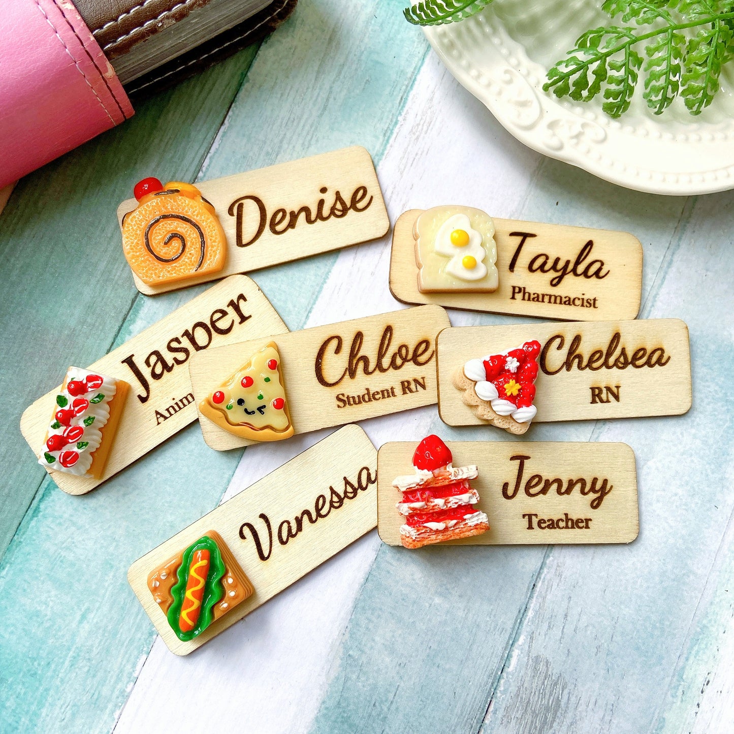3D Cherry Cake Roll Personalized Name Tag