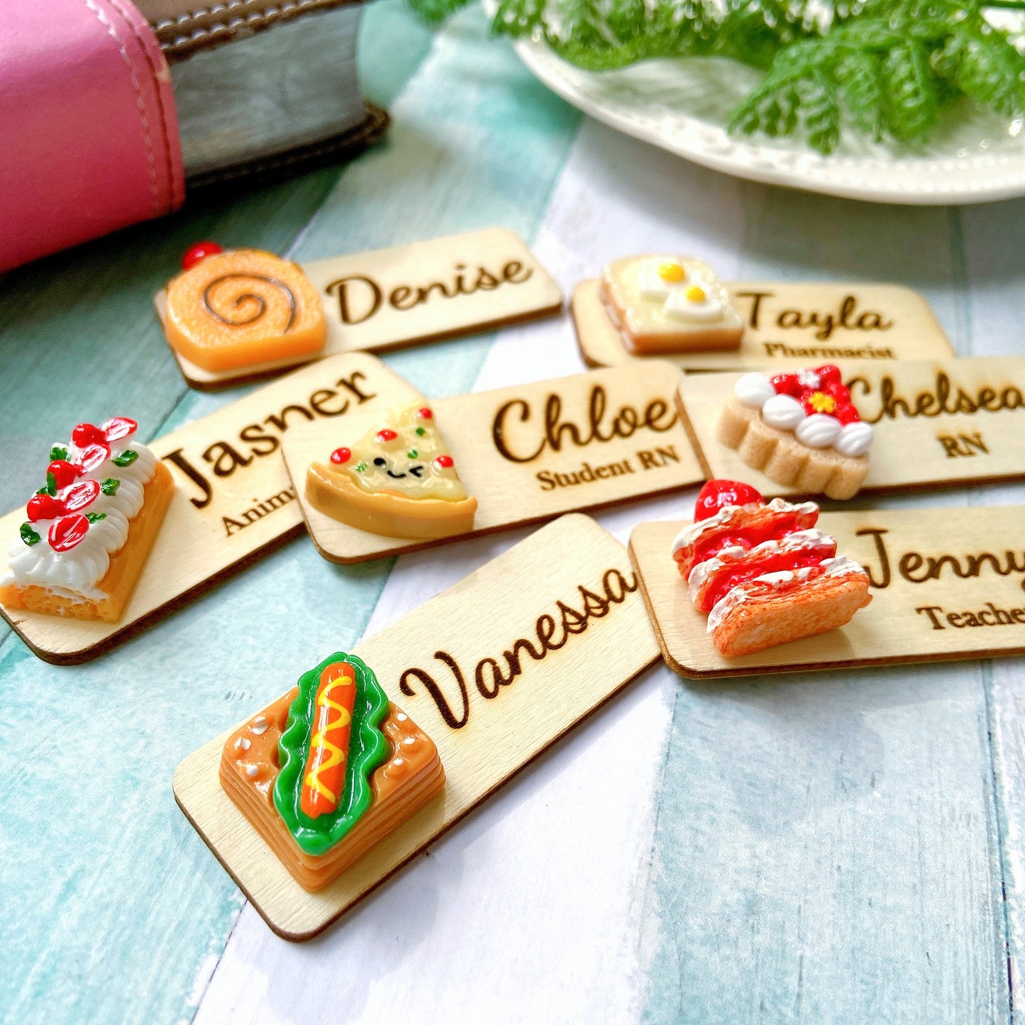 3D Cherry Cake Roll Personalized Name Tag