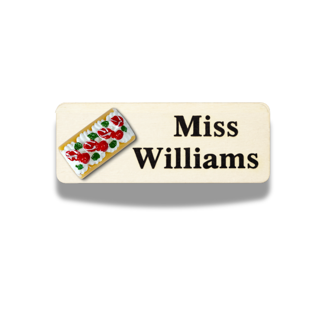 3D Cherry Cake Roll Personalized Name Tag