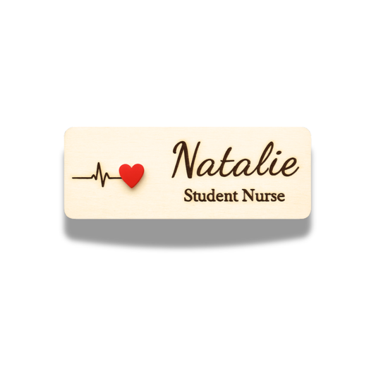 3D Heartbeat Pattern Personalised Name Tag