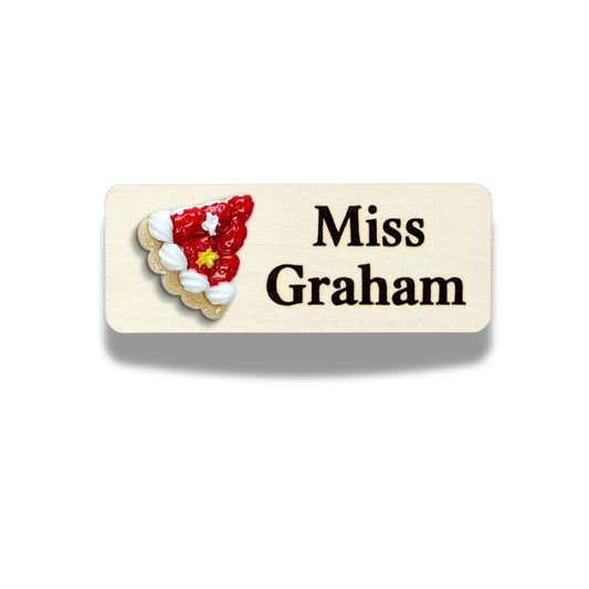 3D Strawberry Cake Personalized Name Tag