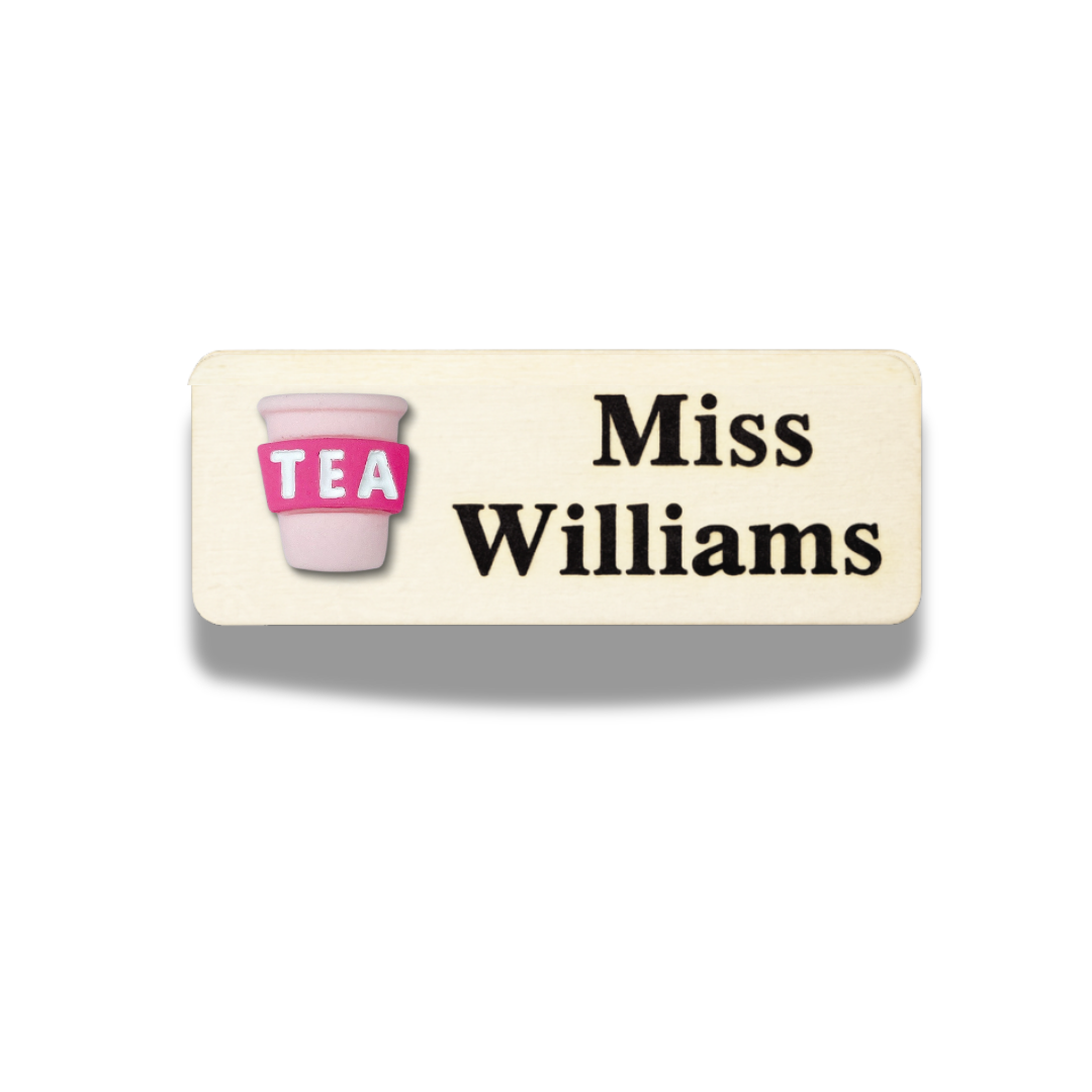 3D Coffe Bean Cafe Theme Personalised Name Tag