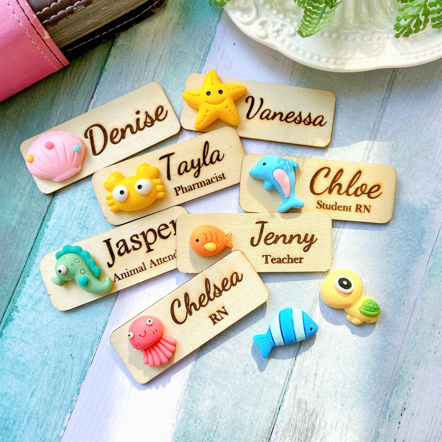 3D Blue Fish Aquarium Marine Life Personalised Name Tag