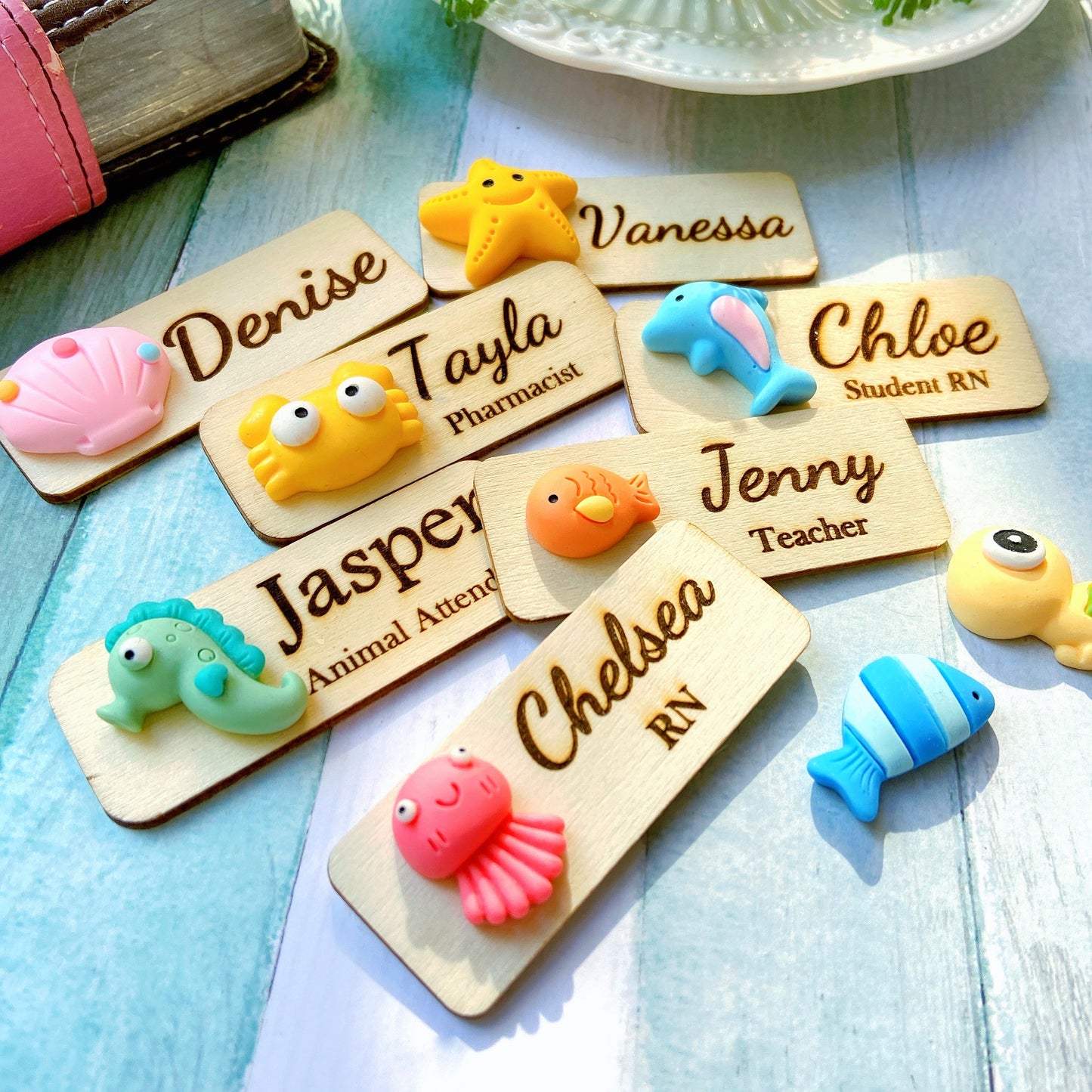 3D Blue Fish Aquarium Marine Life Personalised Name Tag
