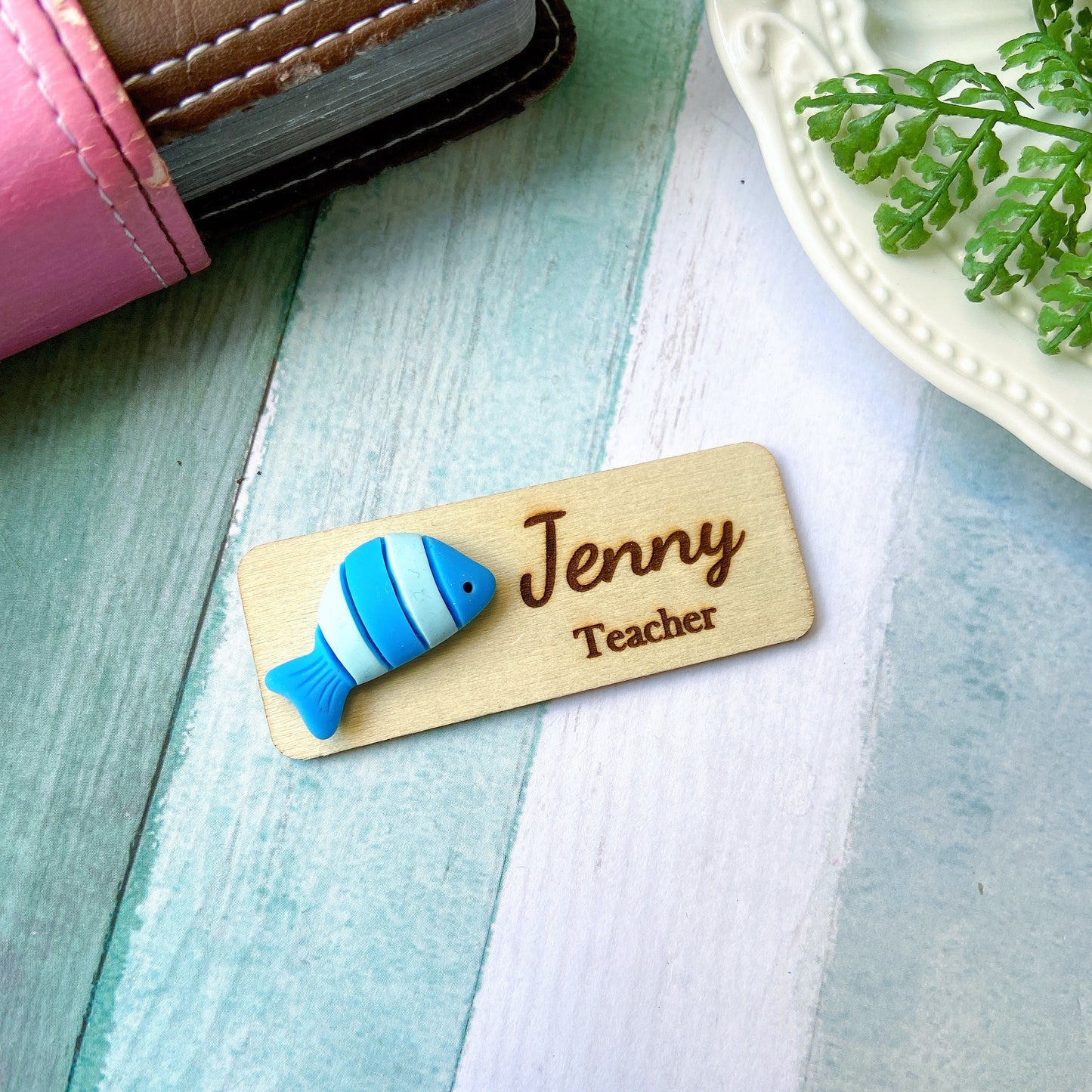 3D Blue Fish Aquarium Marine Life Personalised Name Tag