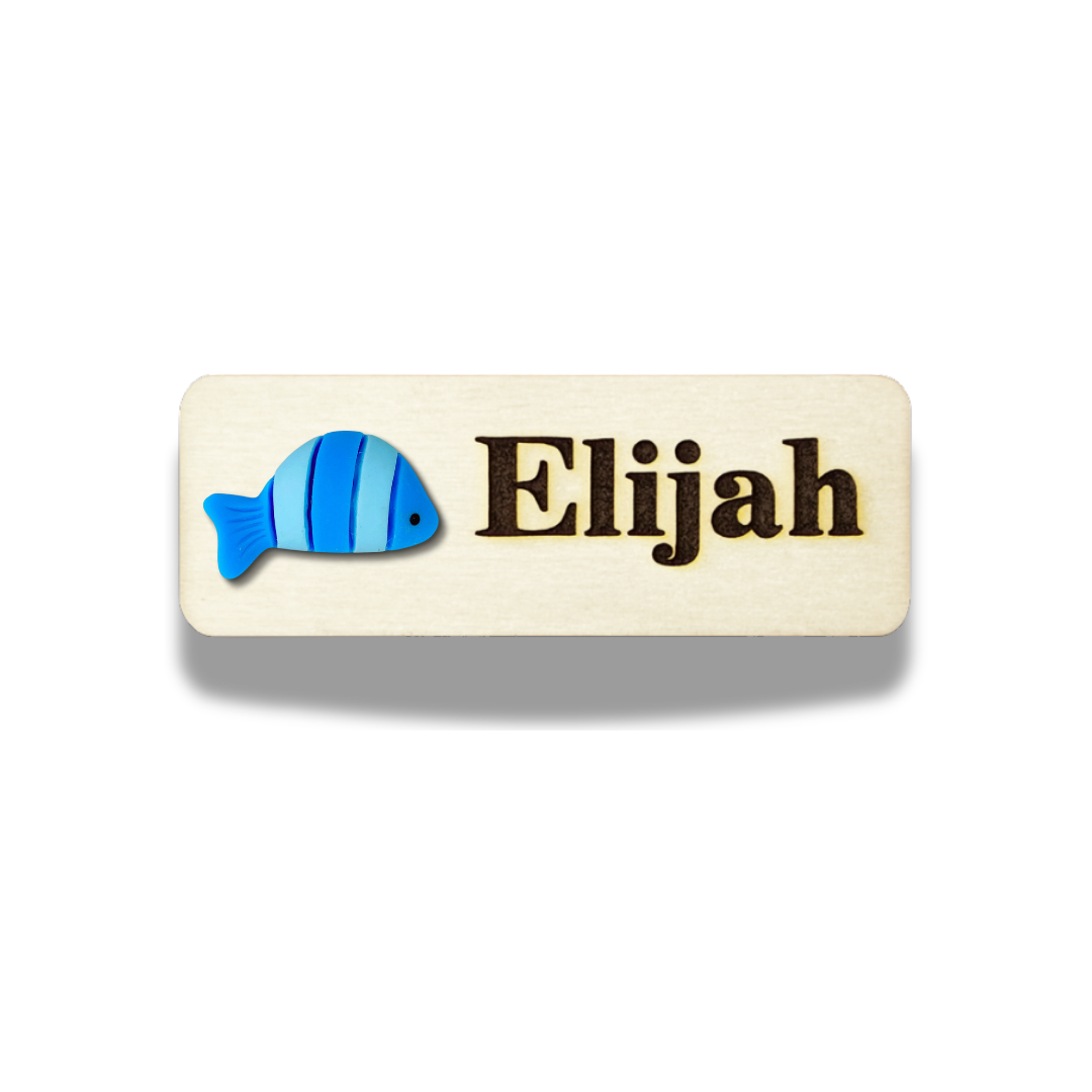 3D Blue Fish Aquarium Marine Life Personalised Name Tag