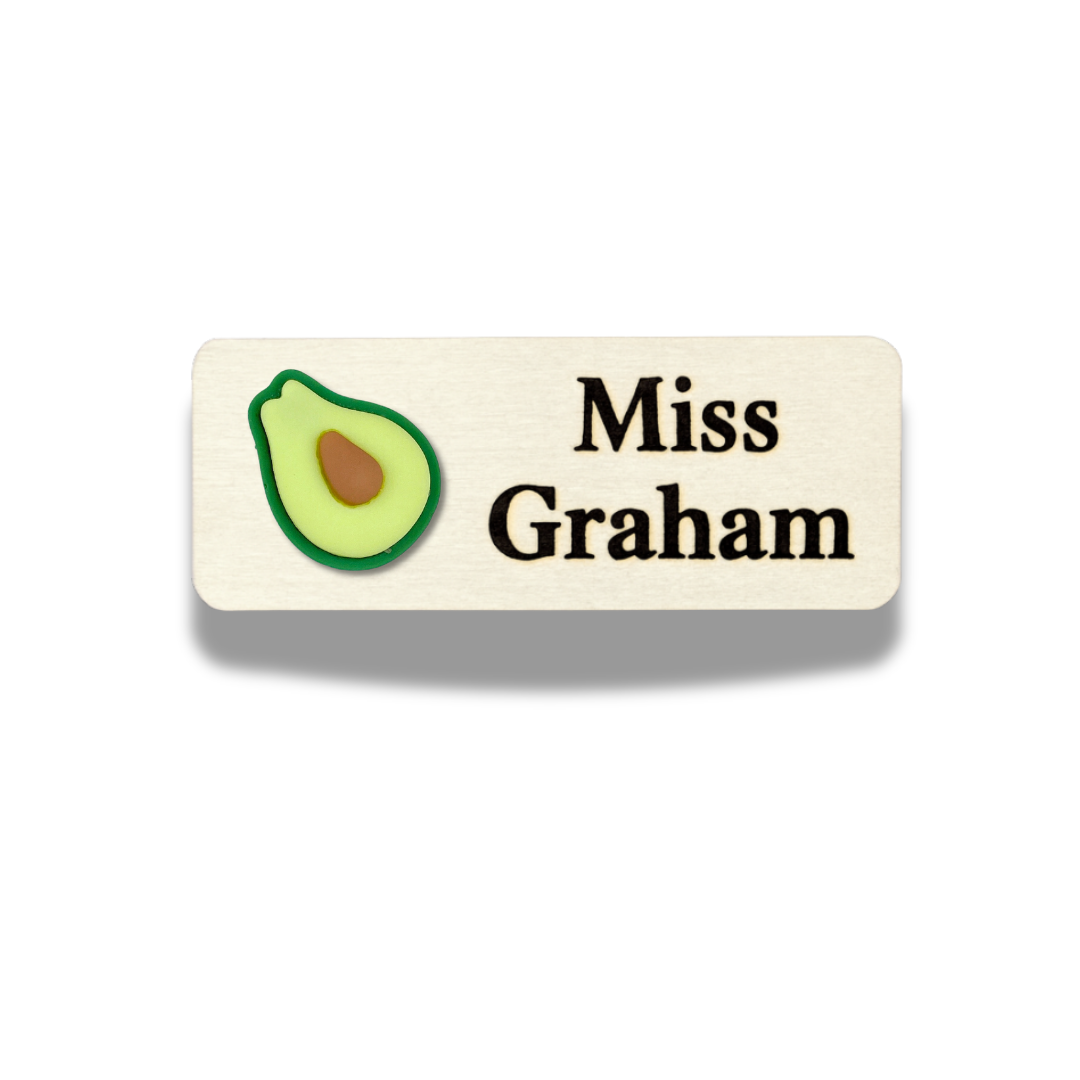 3D Avocado Fruit Personalized Name Tag